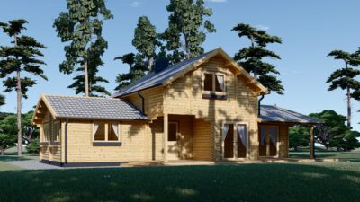 Holzwohnhaus DACHSTEIN , 66 mm + Holzverschalung), 108 m² + 13 m² Terrasse – Bild 4