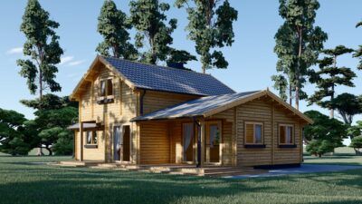 Holzwohnhaus DACHSTEIN , 66 mm + Holzverschalung), 108 m² + 13 m² Terrasse – Bild 5