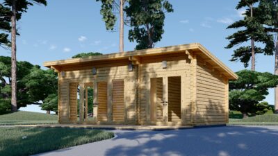 Blockbohlenhaus MARINA (44 mm) 30 m² inkl. Fußboden – Bild 2