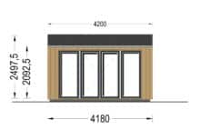 Gartenhaus ERMONES (34mm + Holzverschalung), 4x3m, 12m² – Bild 9