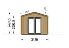 Gartenhaus ERMONES (34mm + Holzverschalung), 4x3m, 12m² – Bild 10