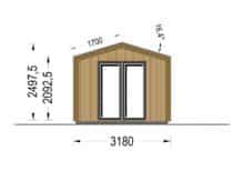 Gartenhaus ERMONES (34mm + Holzverschalung), 5x3m, 15m² – Bild 12