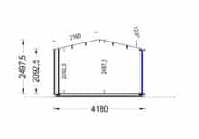 Gartenhaus ERMONES (34mm + Holzverschalung), 5x4m, 20m² – Bild 7