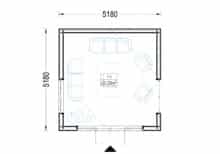 Gartenhaus ERMONES (34mm + Holzverschalung), 5x5m, 25m² – Bild 8