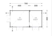 Blockbohlenhaus MARINA (44 mm) 30 m² inkl. Fußboden – Bild 6