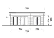 Blockbohlenhaus MARINA (44 mm) 30 m² inkl. Fußboden – Bild 7