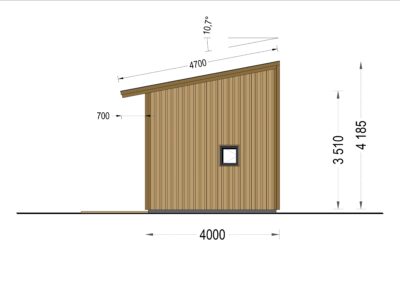 Blockbohlenhaus SANDRA (44mm + Holzverschalung), 20m² – Bild 7