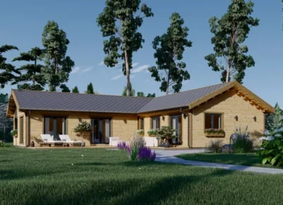 Bungalow Neusiedl (66 mm + Holzverschalung), Isoliert 129 m²