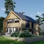 Holzhaus AUSTRIA ( 66mm + Holzverschalung, Isoliert), 81m²