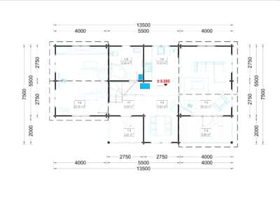 Holzwohnhaus DACHSTEIN , 66 mm + Holzverschalung), 108 m² + 13 m² Terrasse – Bild 11