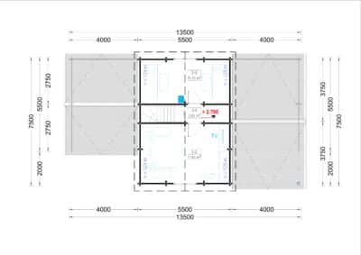 Holzwohnhaus DACHSTEIN , 66 mm + Holzverschalung), 108 m² + 13 m² Terrasse – Bild 6