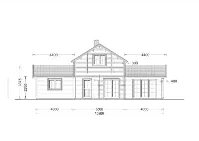 Holzwohnhaus DACHSTEIN , 66 mm + Holzverschalung), 108 m² + 13 m² Terrasse – Bild 7