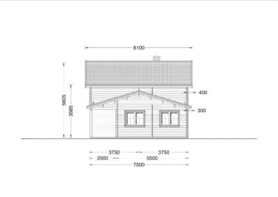 Holzwohnhaus DACHSTEIN , 66 mm + Holzverschalung), 108 m² + 13 m² Terrasse – Bild 8