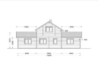Holzwohnhaus DACHSTEIN , 66 mm + Holzverschalung), 108 m² + 13 m² Terrasse – Bild 9