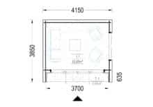 Gartenhaus ELSA (34 mm + Holzverschalung), 4x3m, 12m² – Bild 8