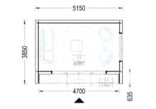 Gartenhaus ELSA (34 mm + Holzverschalung), 5x3m, 15m² – Bild 7