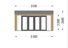 Gartenhaus TAURUS (44mm + Holzverschalung ), 5x4m, 20m² – Bild 7