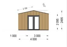 Gartenhaus TAURUS (44mm + Holzverschalung ), 5x4m, 20m² – Bild 8