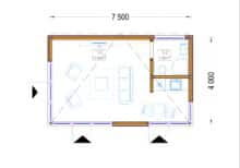 Premium Gartenhaus (Isoliert, SIPS), 7.5x4 m, 30 m² – Bild 6