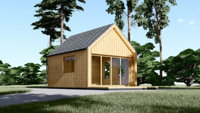 Blockbohlenhaus SUSI (44mm + Holzverschalung), 20m² – Bild 2