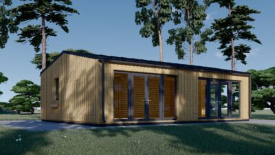 Blockbohlenhaus MARTA Modern 44mm + Holzverschalung 48m² – Bild 4