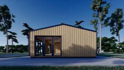 Blockbohlenhaus MARTA Modern 44mm + Holzverschalung 48m² – Bild 3