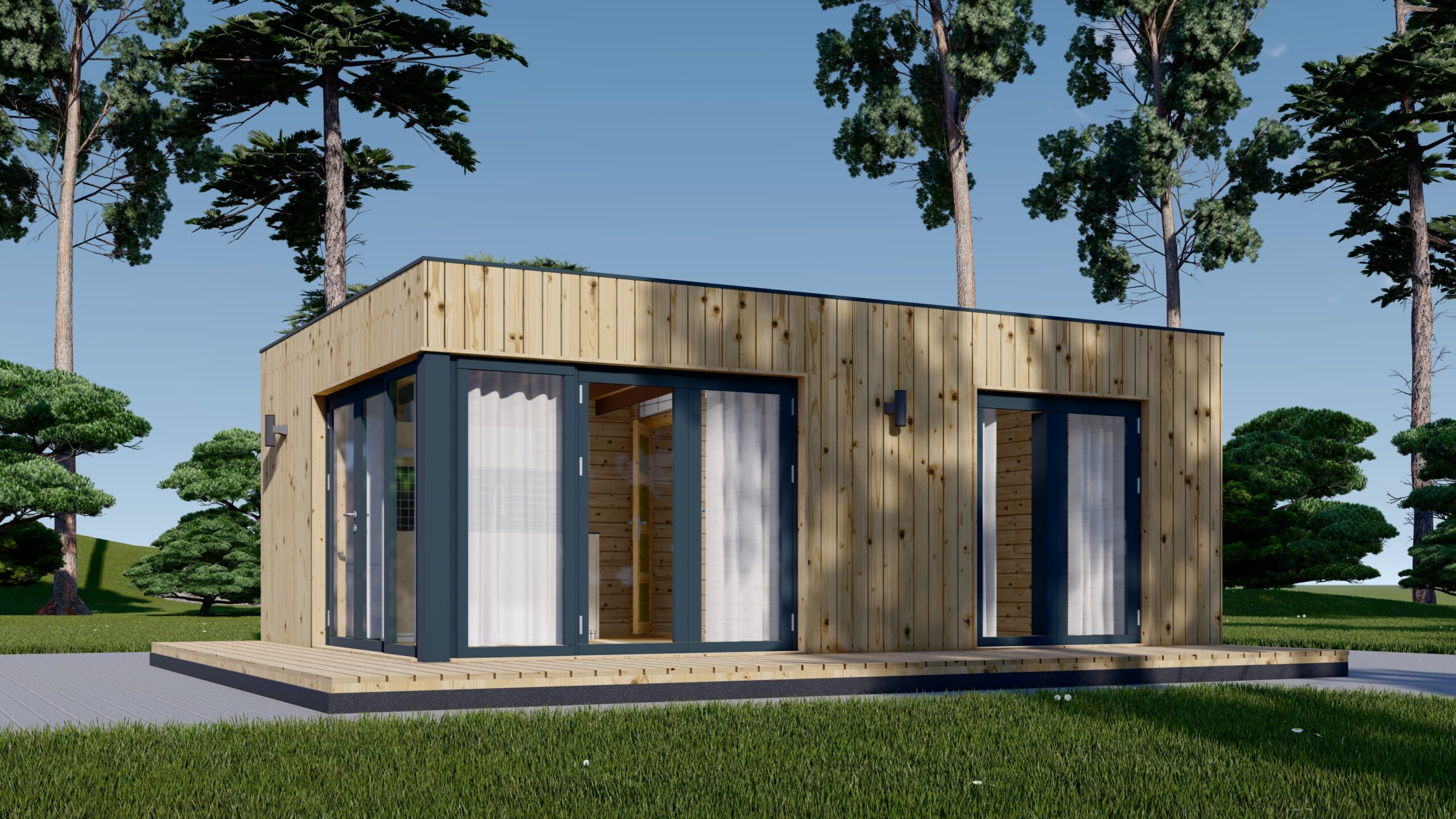 B2b_Premium_34+C_1 Gartenhaus PREMIUM (66mm + Holzverschalung Isoliert ), 6.5x4.5m, 30m² – Bild 1