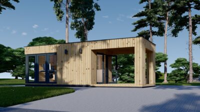 Gartenhaus PREMIUM (Isoliert, SIPS), 5x3 m, 15 m² Mit Terrasse 3x3 m, 9 m² – Bild 4