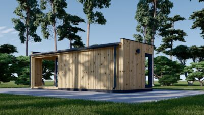 Gartenhaus PREMIUM (Isoliert, SIPS), 5x3 m, 15 m² Mit Terrasse 3x3 m, 9 m² – Bild 2