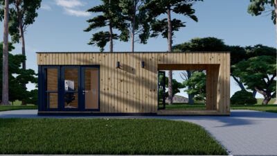 Gartenhaus PREMIUM (Isoliert, SIPS), 5x3 m, 15 m² Mit Terrasse 3x3 m, 9 m² – Bild 3