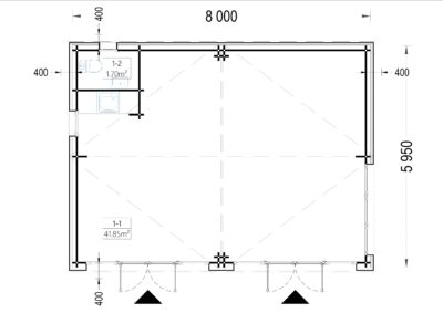Blockbohlenhaus MARTA Modern 44mm + Holzverschalung 48m² – Bild 8