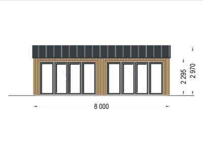 Blockbohlenhaus MARTA Modern 44mm + Holzverschalung 48m² – Bild 9