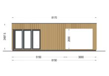 Gartenhaus PREMIUM (Isoliert, SIPS), 5x3 m, 15 m² Mit Terrasse 3x3 m, 9 m² – Bild 8