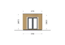 Gartenhaus PREMIUM (Isoliert, SIPS), 5x3 m, 15 m² Mit Terrasse 3x3 m, 9 m² – Bild 11