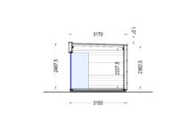 Gartenhaus PREMIUM (Isoliert, SIPS), 5x3 m, 15 m² Mit Terrasse 3x3 m, 9 m² – Bild 6