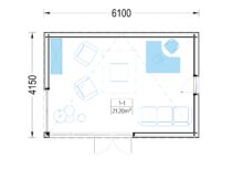 Premium Gartenhaus Tobi (34mm + Holzverschalung), 6x4m, 24m² – Bild 7