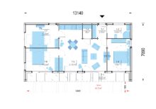Holzhaus KULM 3 (66 mm + Holzverschalung) 70m² Isoliert – Bild 7
