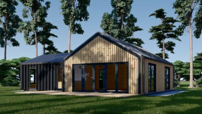 Holzhaus VALENTIN (44mm + Holzverschalung) 80 m² – Bild 2