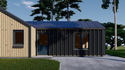 Holzhaus VALENTIN (44mm + Holzverschalung) 80 m² – Bild 5