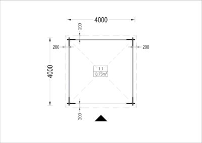 Gartenpavillon FERL(44mm), 4x4m, 16m² – Bild 6