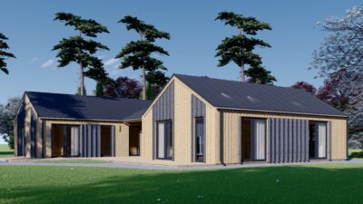 Holzhaus Salzburg (Isoliert, 66mm + Holzverschalung), 139m² – Bild 3