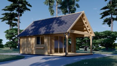 Blockbohlenhaus ANNA (44 mm + Holzverschalung ), 39 m² – Bild 4