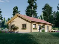 Blockbohlenhaus BERNAU Isoliert, 66 mm + Holzverschalung), 94 m²