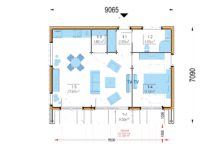 Holzhaus KULM 1 (66 mm + Holzverschalung) 48 m² Isoliert – Bild 9