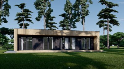 Holzhaus KULM 2 (66 mm + Holzverschalung) 63 m² Isoliert – Bild 3