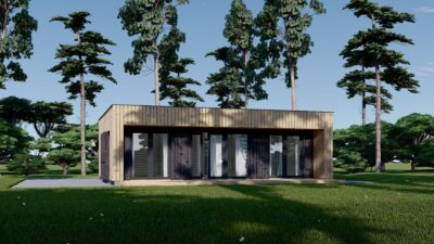 Holzhaus KULM 1 (66 mm + Holzverschalung) 48 m² Isoliert – Bild 2