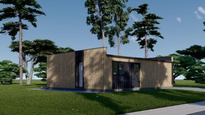 Holzhaus KULM 1 (66 mm + Holzverschalung) 48 m² Isoliert – Bild 3