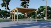 Carport aus Holz mit Flachdach, 3x6m, 18m²