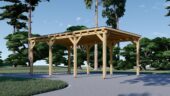 Carport aus Holz mit Flachdach, 3x6m, 18m² – Bild 3