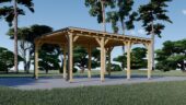 Carport aus Holz mit Flachdach, 3x6m, 18m² – Bild 4